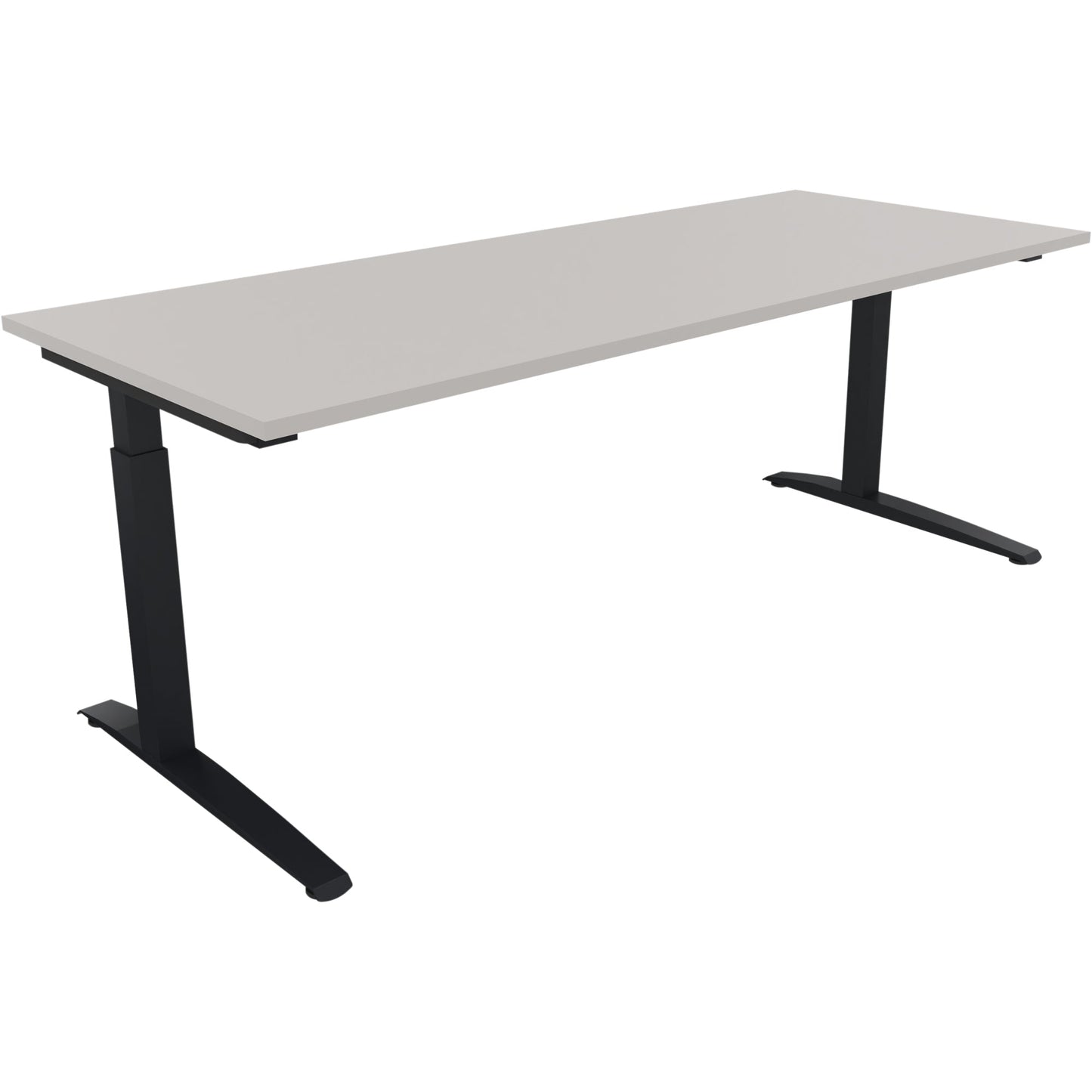 Schreibtisch all in one Maße: 1.800 x 650-850 x 700 mm (B x H x T) Holz lichtgrau