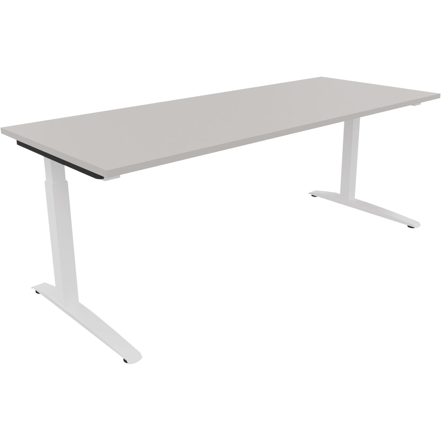Schreibtisch all in one Maße: 2.000 x 650-850 x 800 mm (B x H x T) Holz lichtgrau