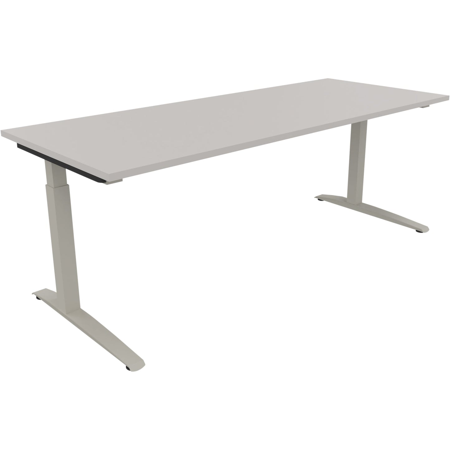 Schreibtisch all in one Maße: 1.800 x 650-850 x 700 mm (B x H x T) Holz lichtgrau