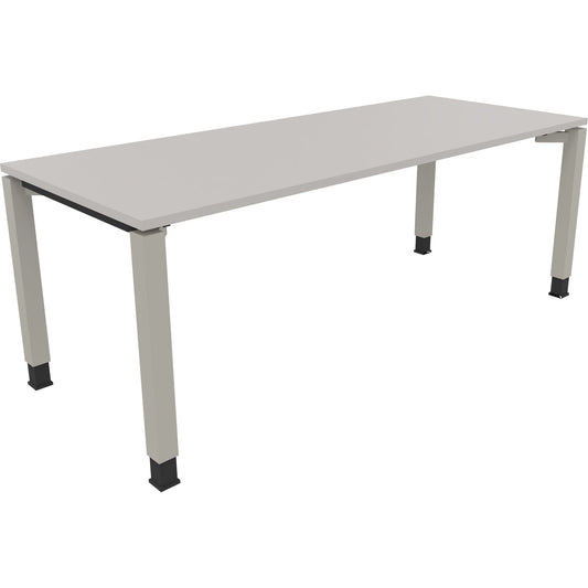 Schreibtisch all in one Maße: 2.000 x 680-820 x 800 mm (B x H x T) Holz lichtgrau