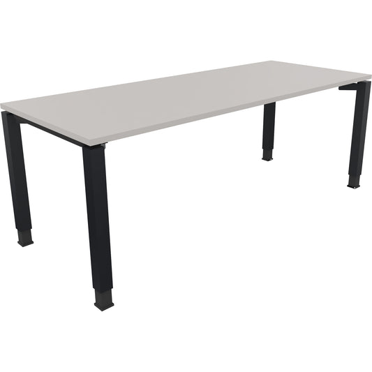 Schreibtisch all in one Maße: 2.000 x 680-820 x 800 mm (B x H x T) Holz lichtgrau
