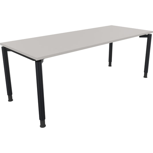 Schreibtisch all in one Maße: 2.000 x 680-820 x 800 mm (B x H x T) Holz lichtgrau