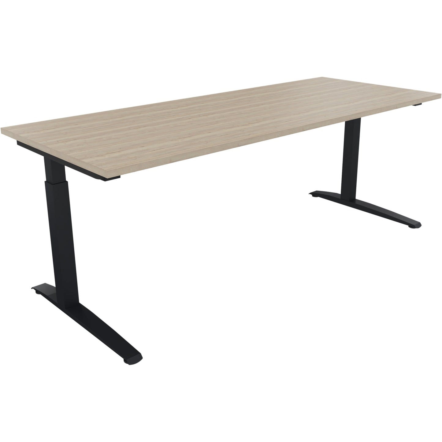 Schreibtisch all in one Maße: 2.000 x 650-850 x 800 mm (B x H x T) Holz eiche natur