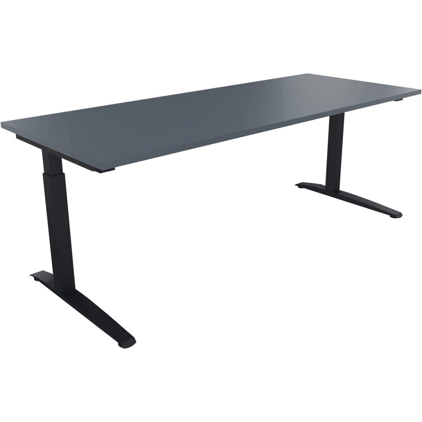 Schreibtisch all in one Maße: 2.000 x 650-850 x 800 mm (B x H x T) Holz lavagrau