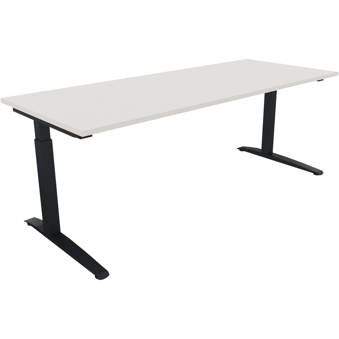 Schreibtisch all in one Maße: 2.000 x 650-850 x 800 mm (B x H x T) Holz diamantweiß