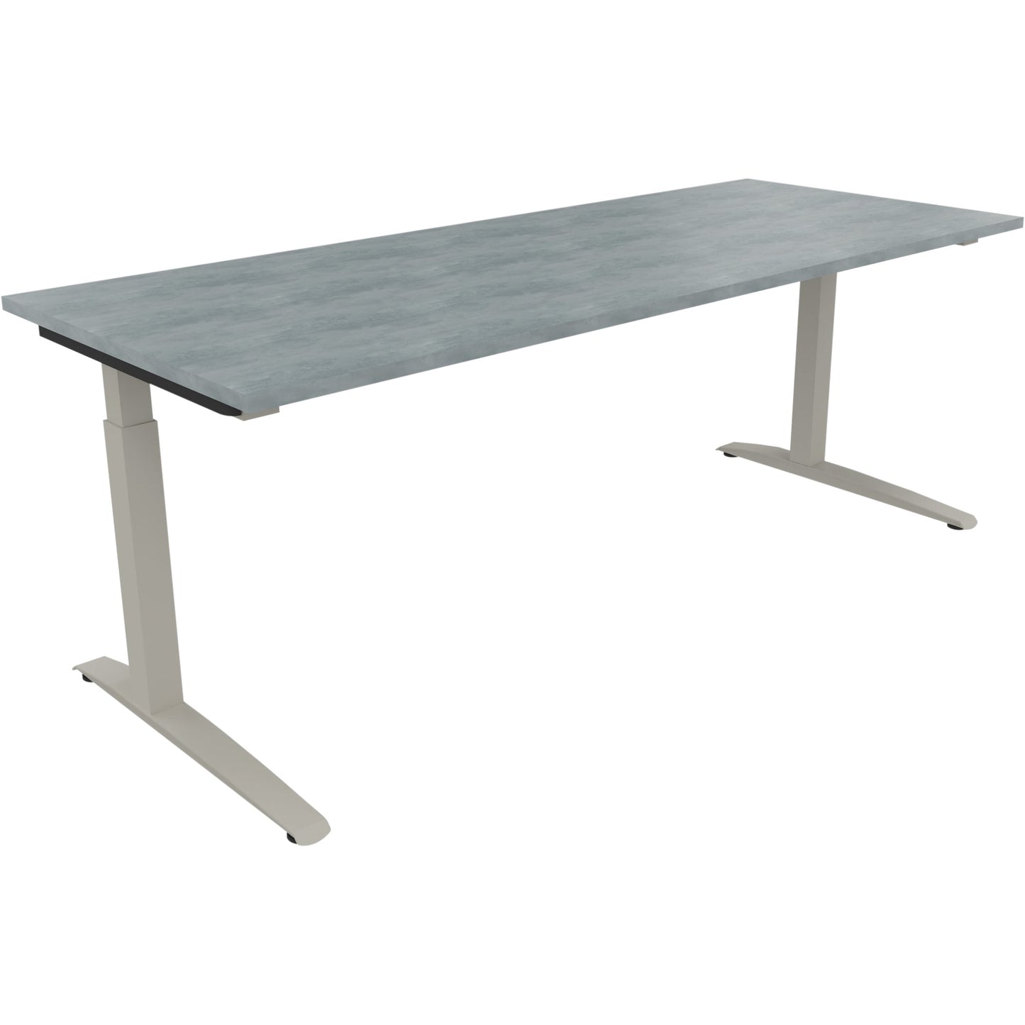 Schreibtisch all in one Maße: 2.000 x 650-850 x 800 mm (B x H x T) Holz beton hell