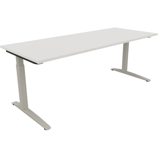 Schreibtisch all in one Maße: 2.000 x 650-850 x 800 mm (B x H x T) Holz diamantweiß