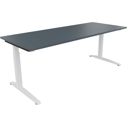 Schreibtisch all in one Maße: 2.000 x 650-850 x 800 mm (B x H x T) Holz lavagrau