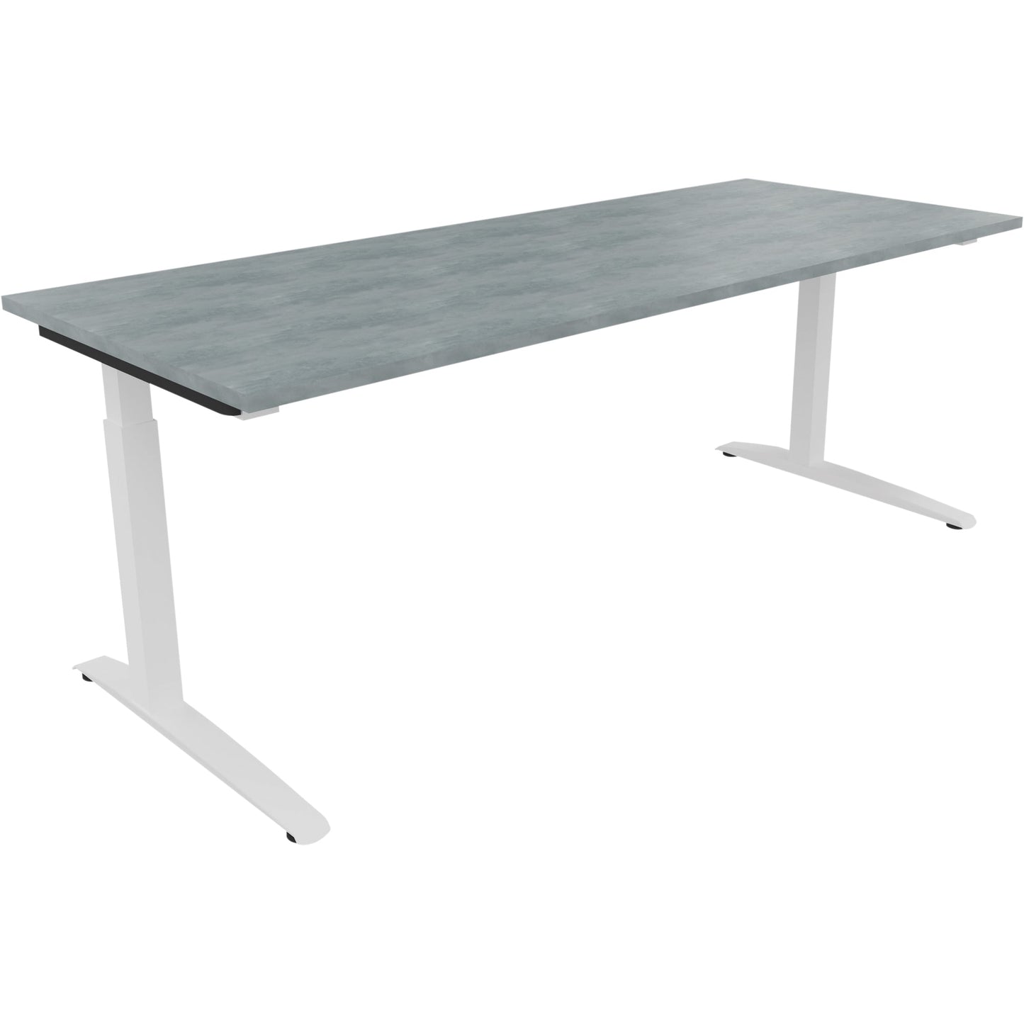 Schreibtisch all in one Maße: 2.000 x 650-850 x 800 mm (B x H x T) Holz beton hell