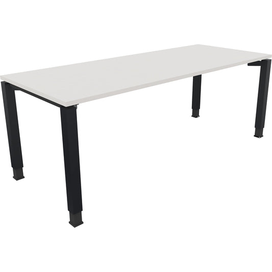 Schreibtisch all in one Maße: 2.000 x 680-820 x 800 mm (B x H x T) Holz diamantweiß