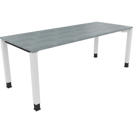 Schreibtisch all in one Maße: 2.000 x 680-820 x 800 mm (B x H x T) Holz beton hell