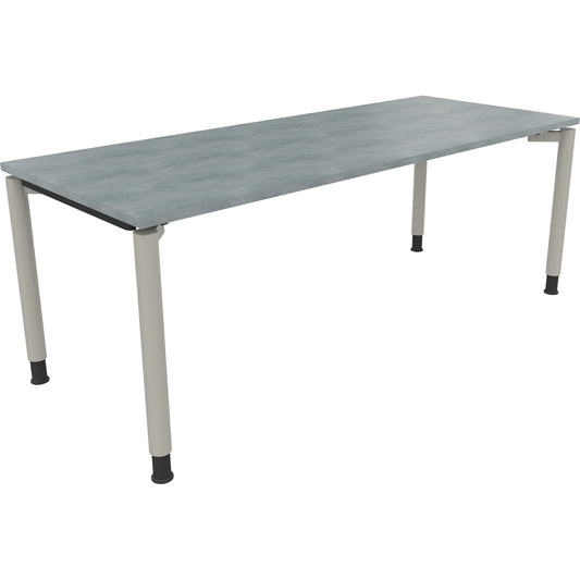 Schreibtisch all in one Maße: 2.000 x 680-820 x 800 mm (B x H x T) Holz beton hell