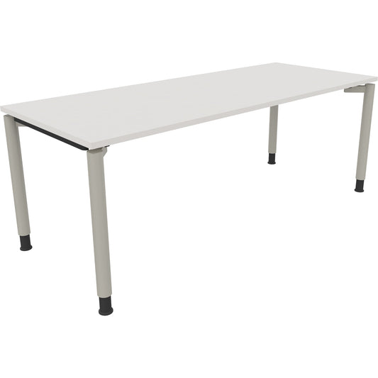 Schreibtisch all in one Maße: 2.000 x 680-820 x 800 mm (B x H x T) Holz diamantweiß