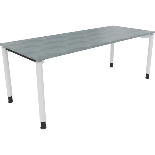 Schreibtisch all in one Maße: 2.000 x 680-820 x 800 mm (B x H x T) Holz beton hell