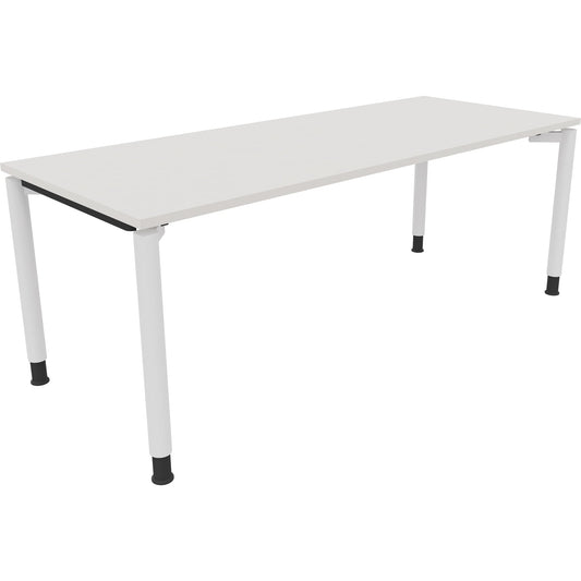 Schreibtisch all in one Maße: 2.000 x 680-820 x 800 mm (B x H x T) Holz diamantweiß