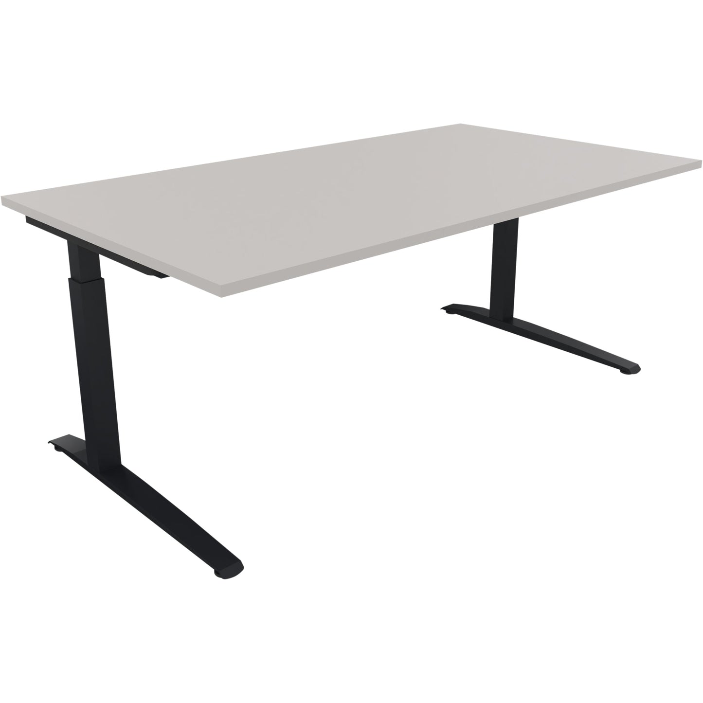 Schreibtisch all in one Maße: 1.800 x 650-850 x 1.000 mm (B x H x T) Holz lichtgrau