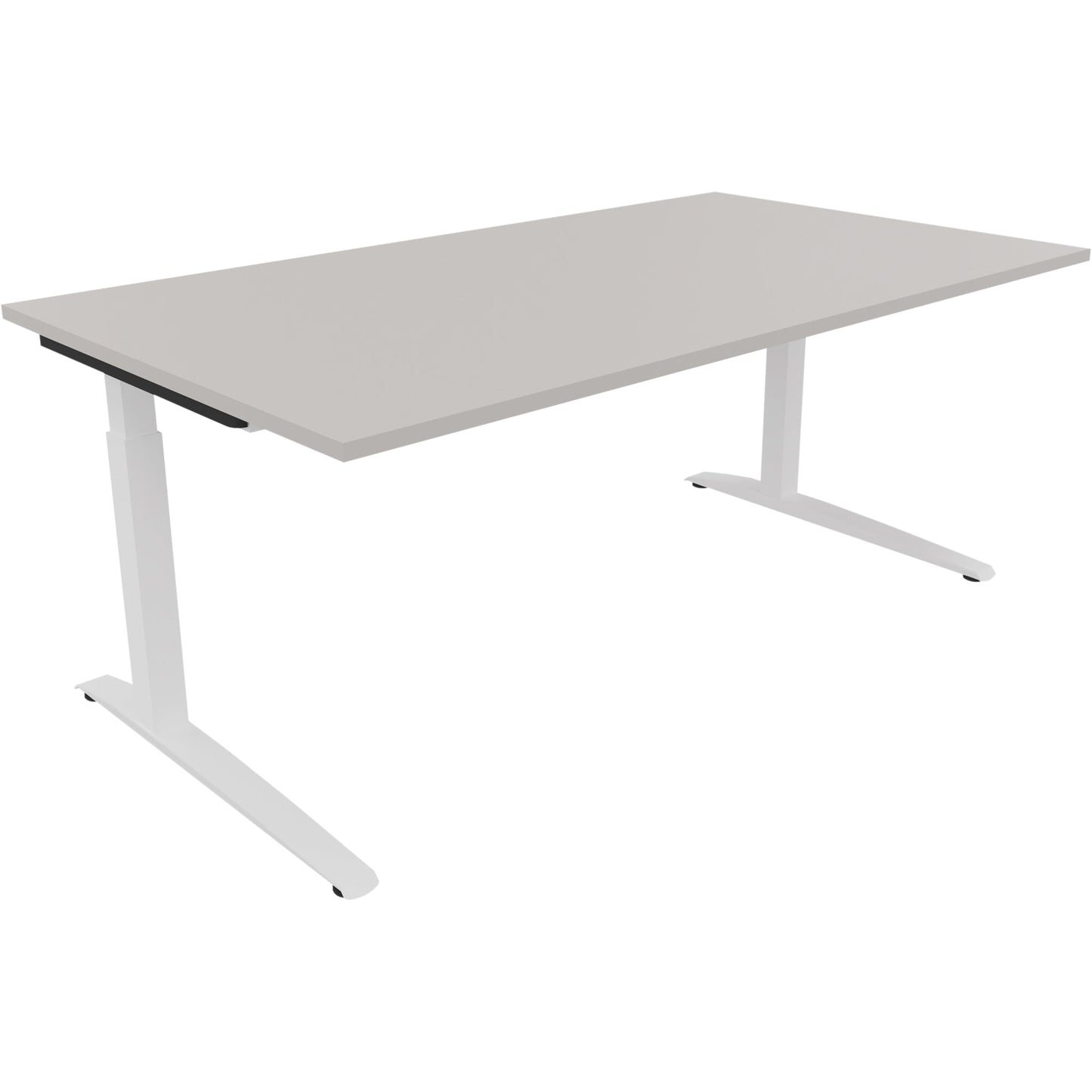 Schreibtisch all in one Maße: 1.800 x 650-850 x 1.000 mm (B x H x T) Holz lichtgrau