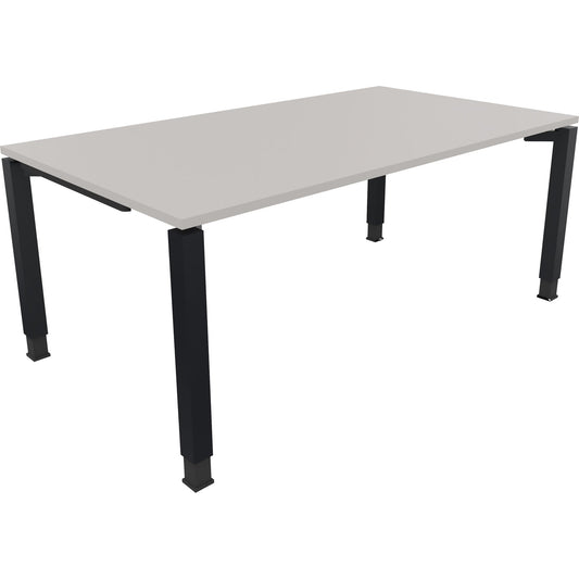 Schreibtisch all in one Maße: 1.800 x 680-820 x 1.000 mm (B x H x T) Holz lichtgrau