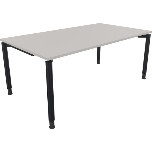 Schreibtisch all in one Maße: 1.800 x 680-820 x 1.000 mm (B x H x T) Holz lichtgrau