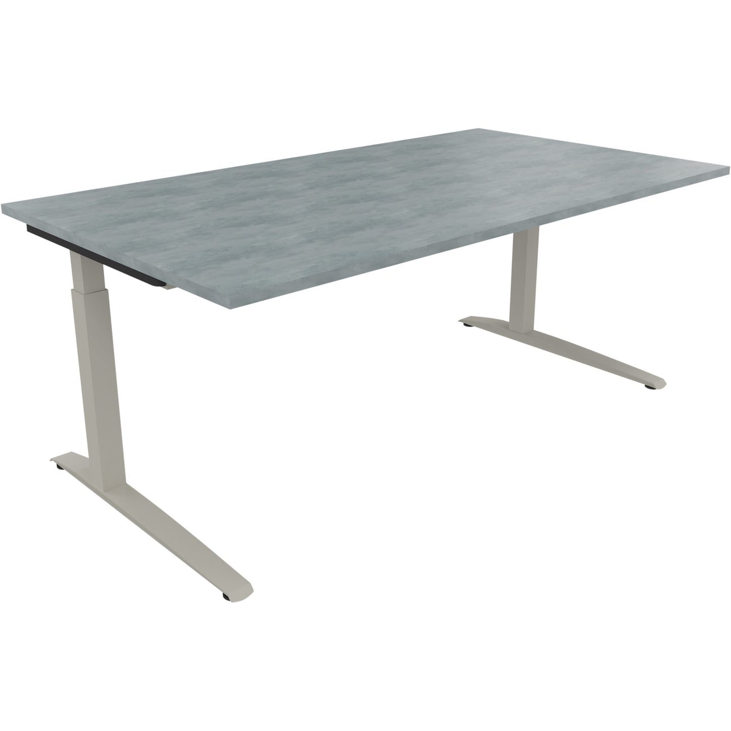 Schreibtisch all in one Maße: 1.800 x 650-850 x 1.000 mm (B x H x T) Holz beton hell