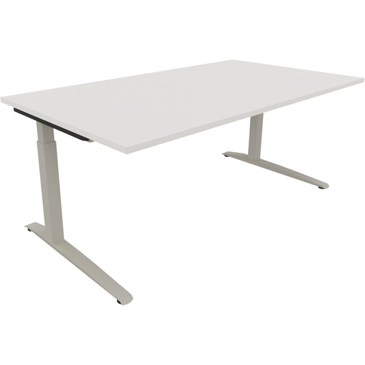 Schreibtisch all in one Maße: 1.800 x 650-850 x 1.000 mm (B x H x T) Holz diamantweiß