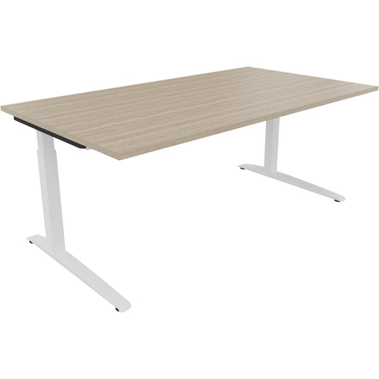 Schreibtisch all in one Maße: 1.800 x 650-850 x 1.000 mm (B x H x T) Holz eiche natur
