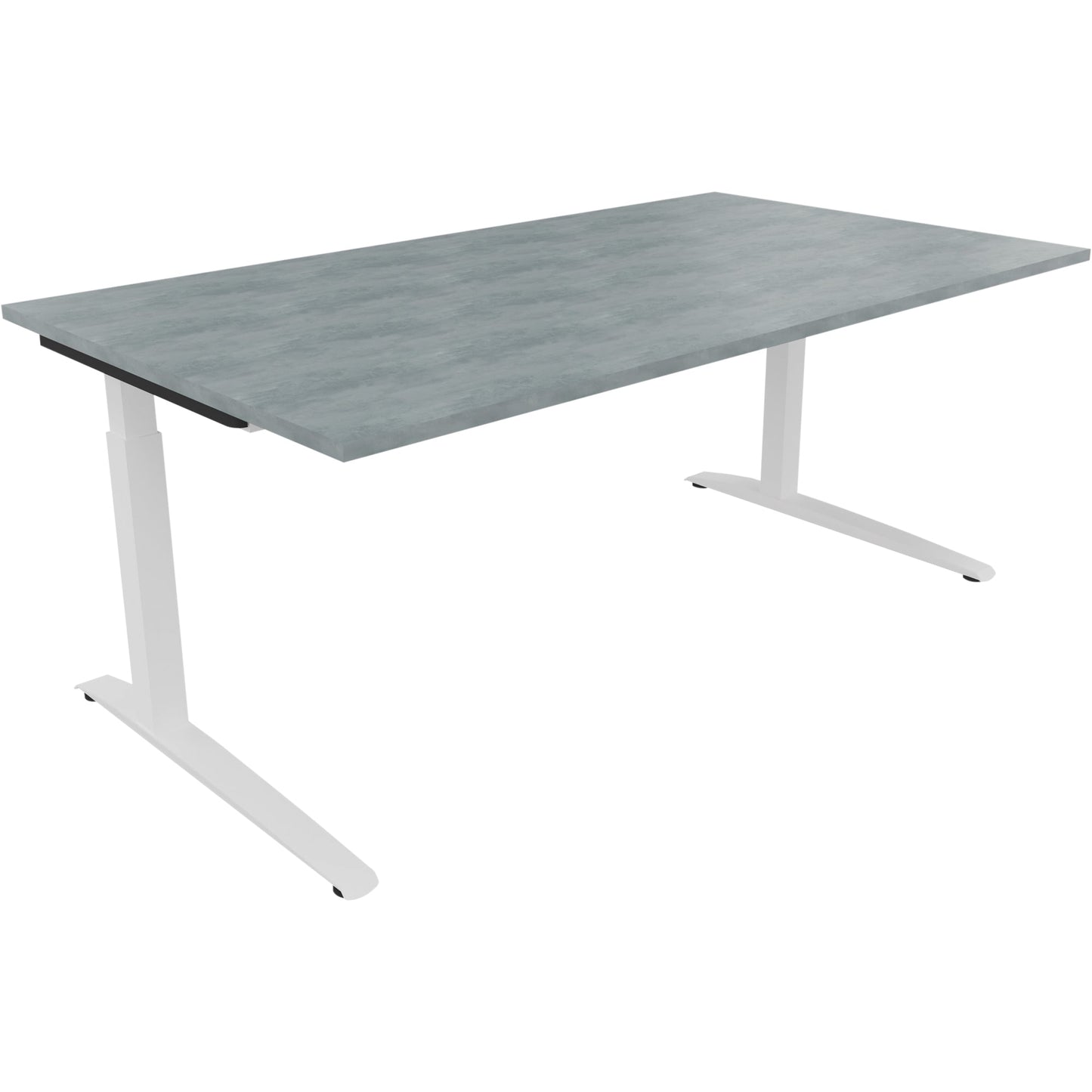 Schreibtisch all in one Maße: 1.800 x 650-850 x 1.000 mm (B x H x T) Holz beton hell