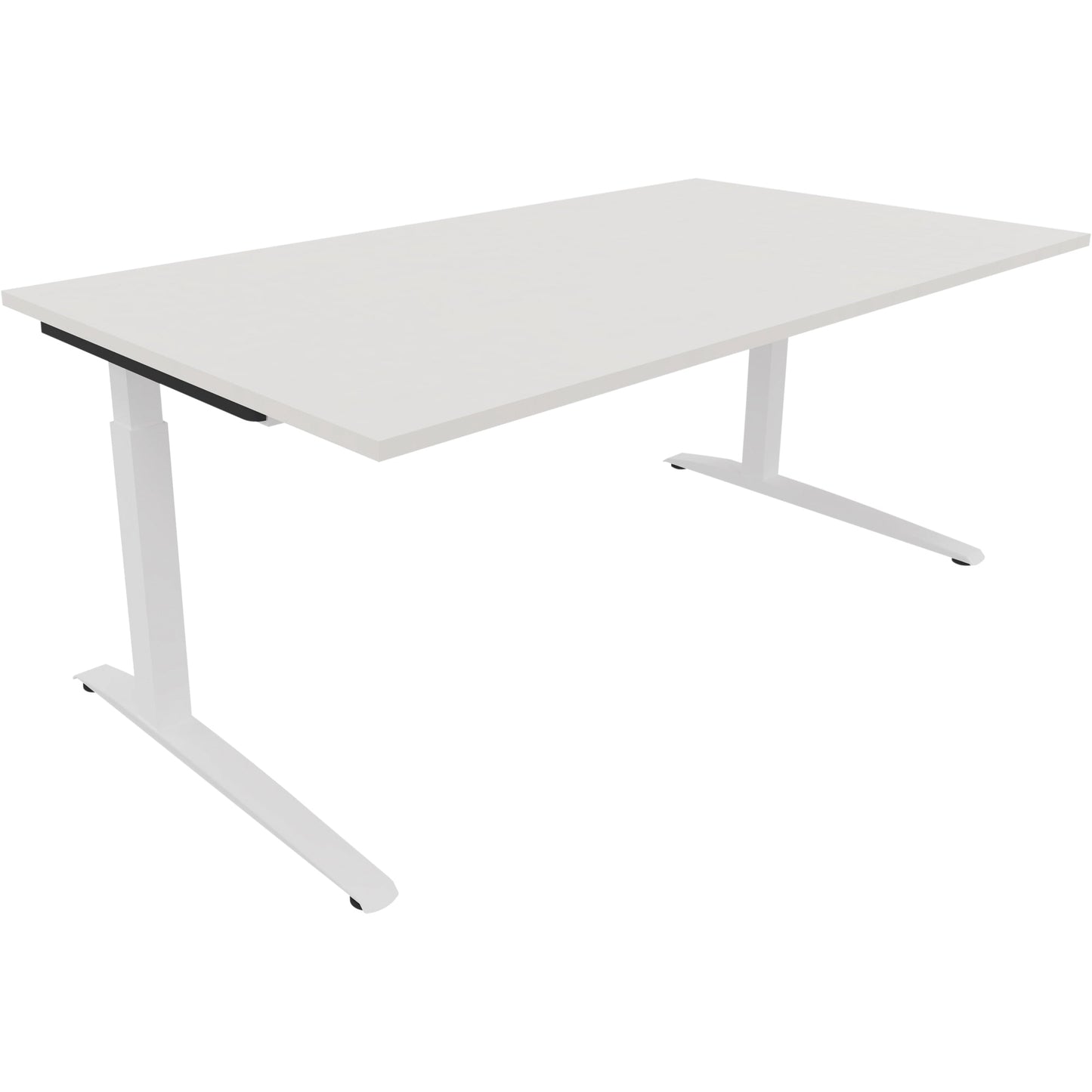 Schreibtisch all in one Maße: 1.800 x 650-850 x 1.000 mm (B x H x T) Holz diamantweiß