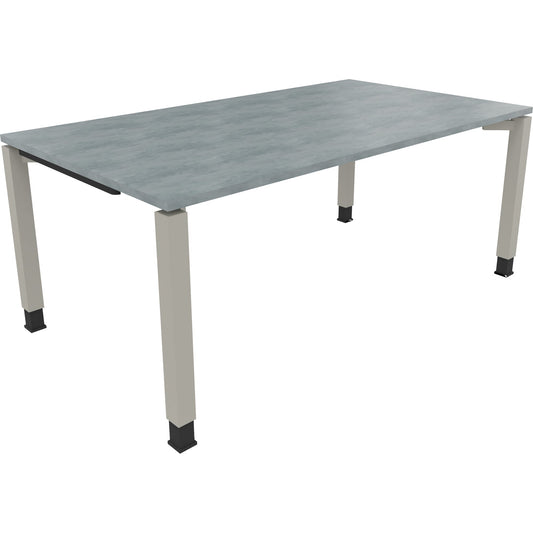 Schreibtisch all in one Maße: 1.800 x 680-820 x 1.000 mm (B x H x T) Holz beton hell