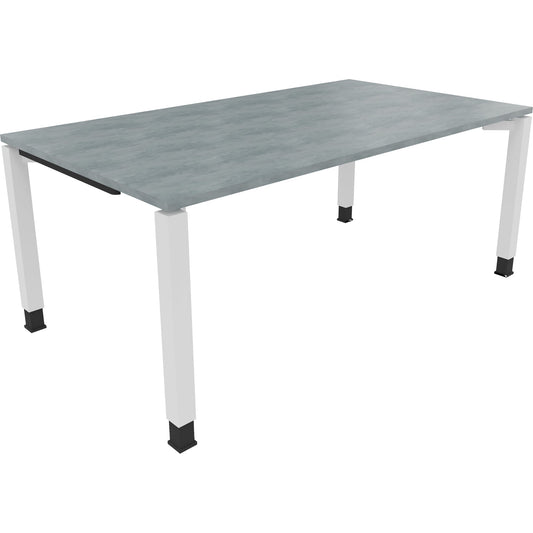 Schreibtisch all in one Maße: 1.800 x 680-820 x 1.000 mm (B x H x T) Holz beton hell