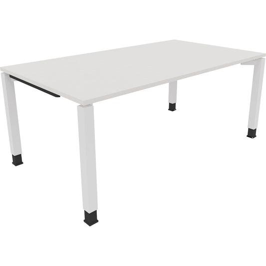 Schreibtisch all in one Maße: 1.800 x 680-820 x 1.000 mm (B x H x T) Holz diamantweiß