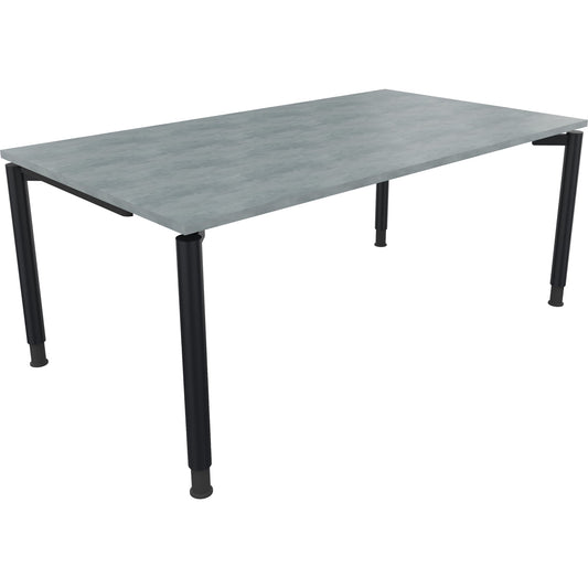 Schreibtisch all in one Maße: 1.800 x 680-820 x 1.000 mm (B x H x T) Holz beton hell