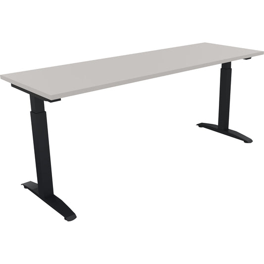 Schreibtisch all in one Maße: 1.800 x 650-850 x 600 mm (B x H x T) Holz lichtgrau