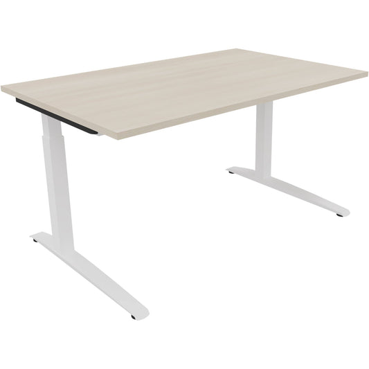 Schreibtisch all in one Maße: 1.400 x 650-850 x 700 mm (B x H x T) Holz lichtgrau