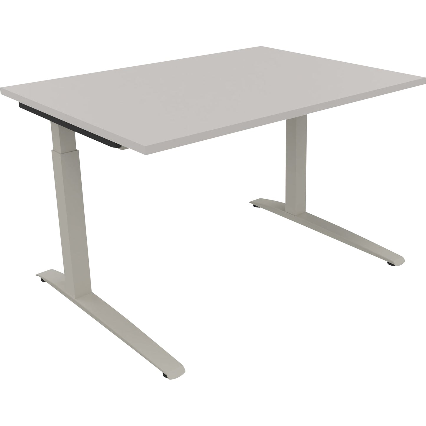 Schreibtisch all in one Maße: 1.200 x 650-850 x 900 mm (B x H x T) Holz lichtgrau