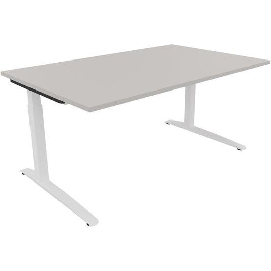 Schreibtisch all in one Maße: 1.600 x 650-850 x 1.000 mm (B x H x T) Holz lichtgrau