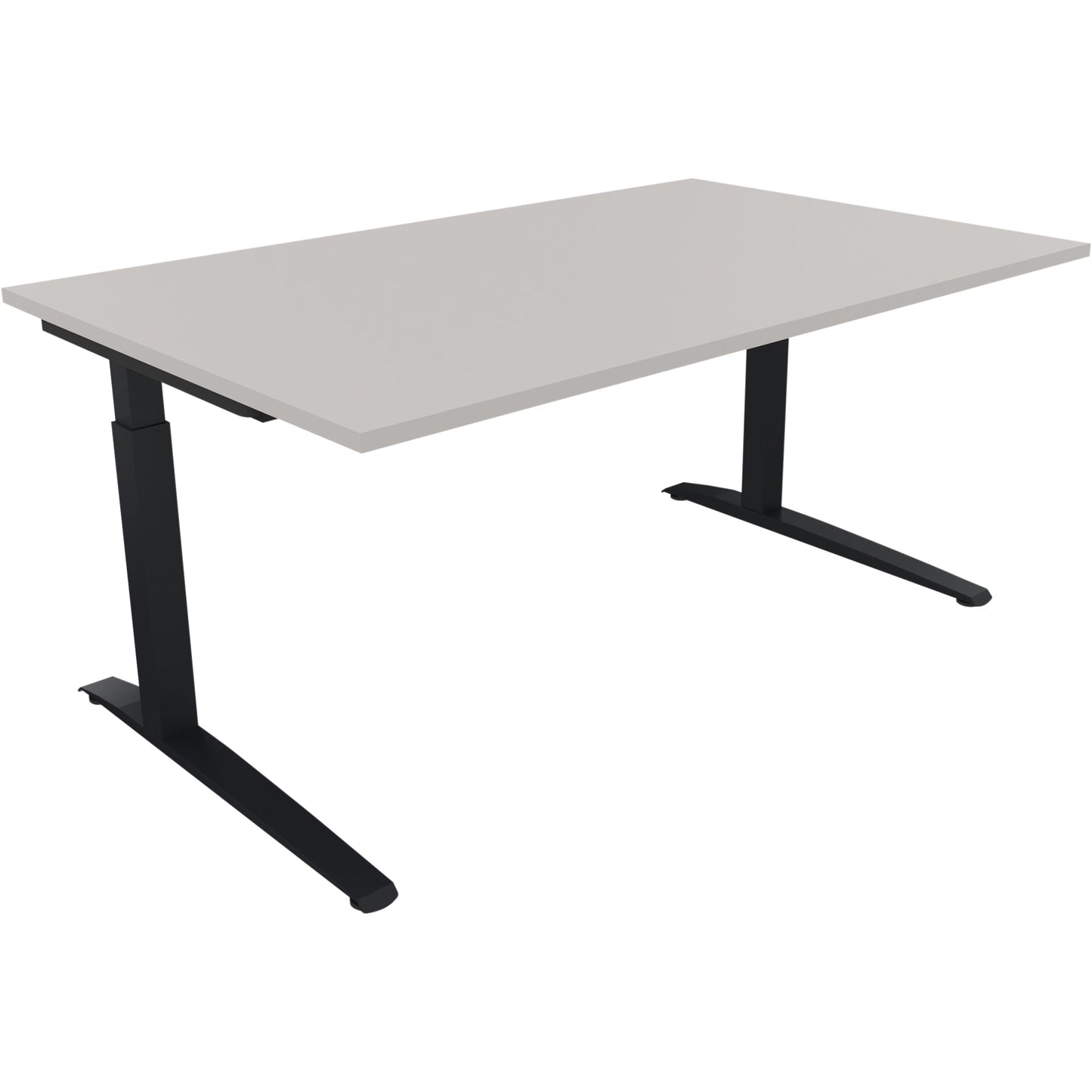 Schreibtisch all in one Maße: 1.600 x 650-850 x 1.000 mm (B x H x T) Holz lichtgrau