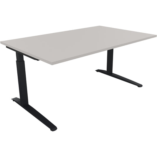 Schreibtisch all in one Maße: 1.600 x 650-850 x 1.000 mm (B x H x T) Holz lichtgrau