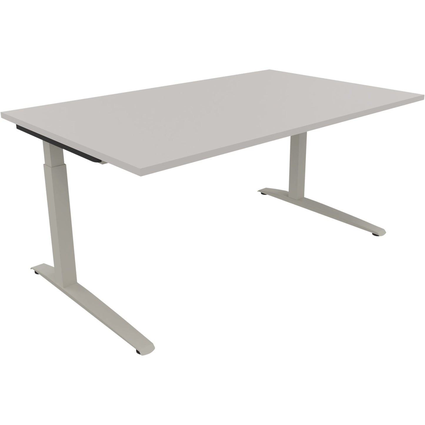 Schreibtisch all in one Maße: 1.600 x 650-850 x 1.000 mm (B x H x T) Holz lichtgrau