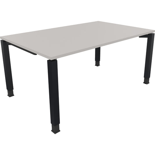 Schreibtisch all in one Maße: 1.600 x 680-820 x 1.000 mm (B x H x T) Holz lichtgrau