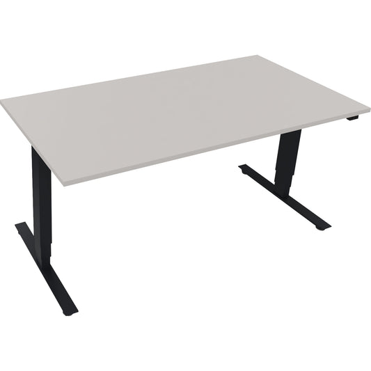 Schreibtisch Move 2.0 Maße: 1.600 x 625-1.285 x 800 mm (B x H x T) Holz lichtgrau