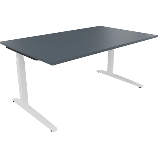 Schreibtisch all in one Maße: 1.600 x 650-850 x 1.000 mm (B x H x T) Holz lavagrau