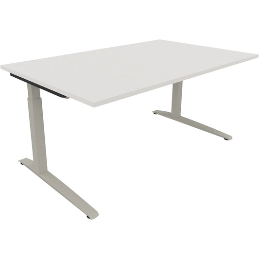 Schreibtisch all in one Maße: 1.600 x 650-850 x 1.000 mm (B x H x T) Holz diamantweiß