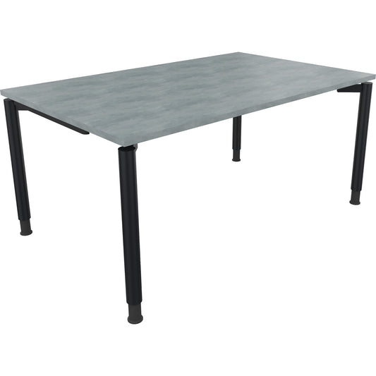 Schreibtisch all in one Maße: 1.600 x 680-820 x 1.000 mm (B x H x T) Holz beton hell