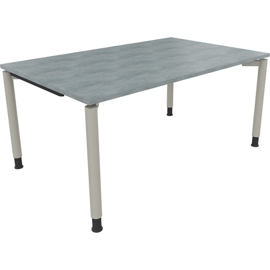 Schreibtisch all in one Maße: 1.600 x 680-820 x 1.000 mm (B x H x T) Holz beton hell