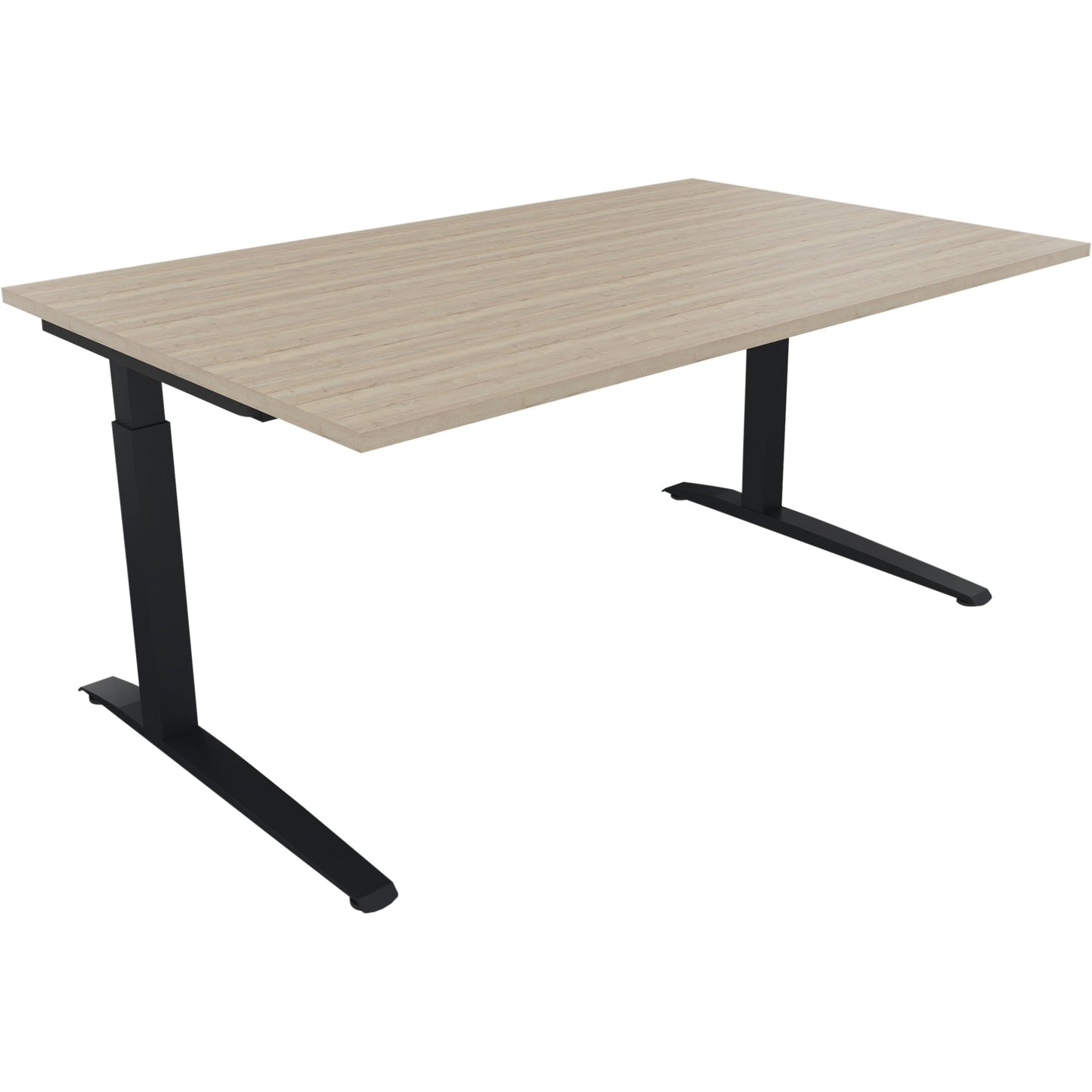Schreibtisch all in one Maße: 1.600 x 650-850 x 1.000 mm (B x H x T) Holz eiche natur