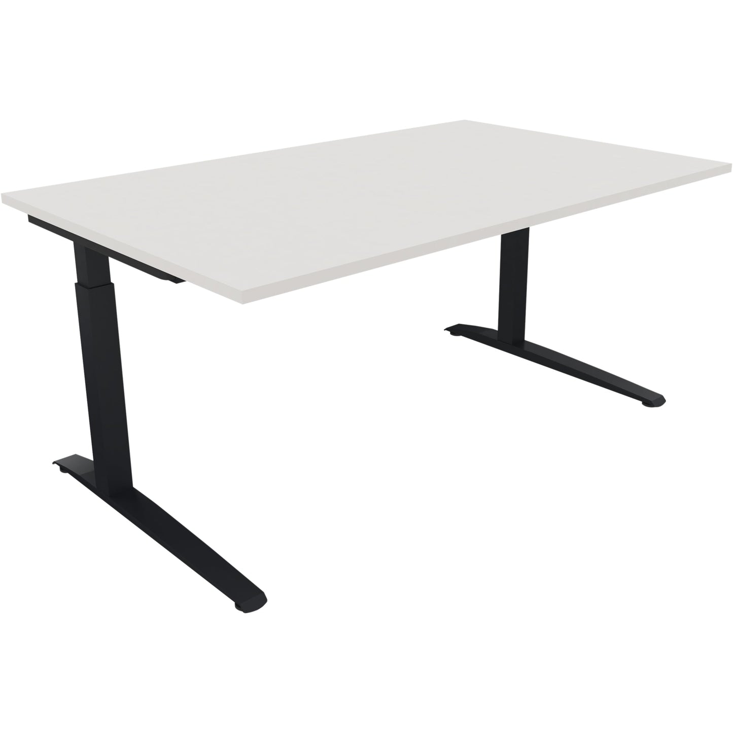 Schreibtisch all in one Maße: 1.600 x 650-850 x 1.000 mm (B x H x T) Holz diamantweiß