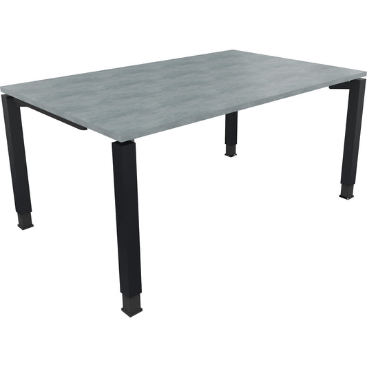 Schreibtisch all in one Maße: 1.600 x 680-820 x 1.000 mm (B x H x T) Holz beton hell