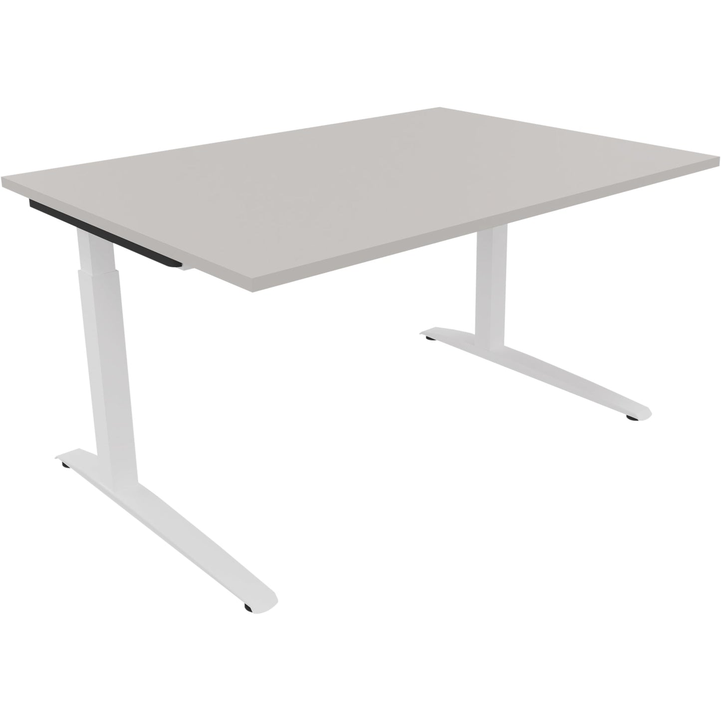Schreibtisch all in one Maße: 1.400 x 650-850 x 1.000 mm (B x H x T) Holz lichtgrau