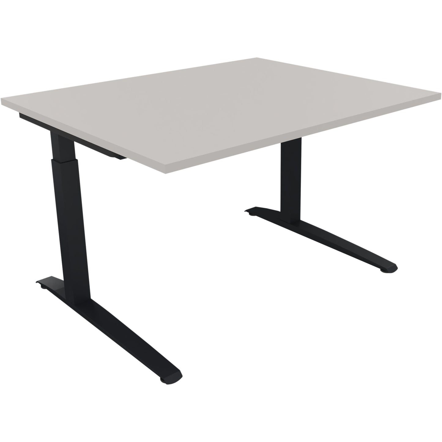 Schreibtisch all in one Maße: 1.200 x 650-850 x 1.000 mm (B x H x T) Holz lichtgrau